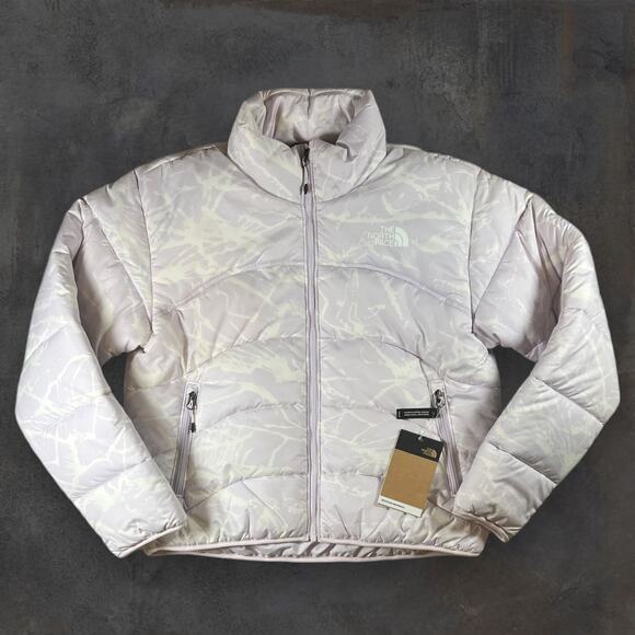 The North Face Women's Size‎ M Puffer Jacket Lavender Splatter Relaxed Fit - Picture 1 of 10